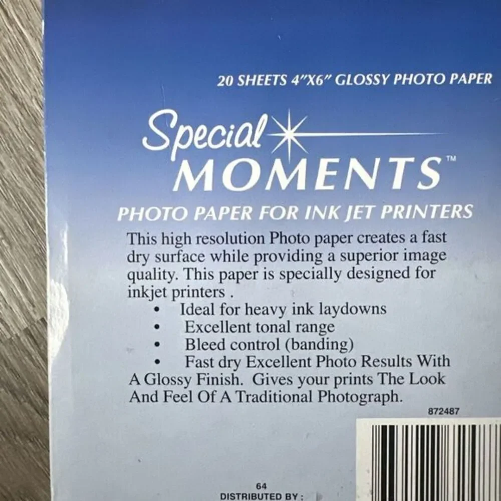 3 Special Moments Photo Paper 4 X 6 Ink Jet 20 sheets ea 10 mil. NEW Acid‎ Free